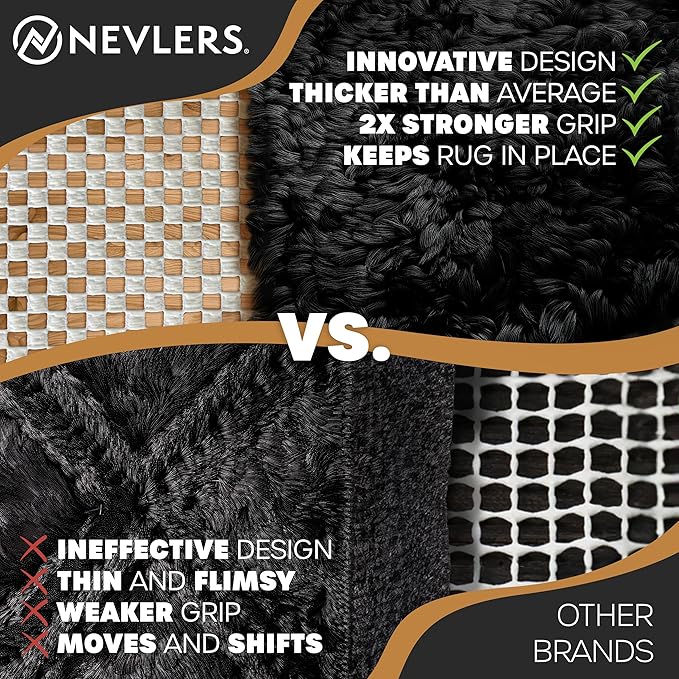 Nevlers 8'x10' White Anti Skid Rug Gripper for Hardwood Floors & Other Surfaces | PVC Foam Non Slip Rug Pads | Open Weave Rug Pad Non Slip Design | Customizable Anti Slip Rug Grips | Carpet Gripper
