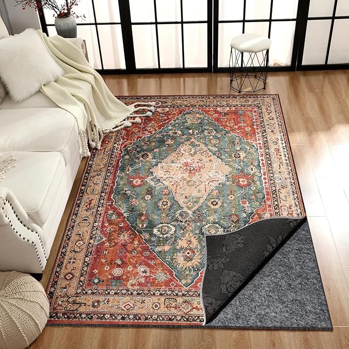 Waterproof Rug Pad, Thick 2x3 Ft Under Area Rug Carpet Pad, Non Slip Rug Pads for All Floors and Hardwood Floors Finishes, Keep Carpets in Place Soft and Prevent Rug from Wrinkling or Buckling