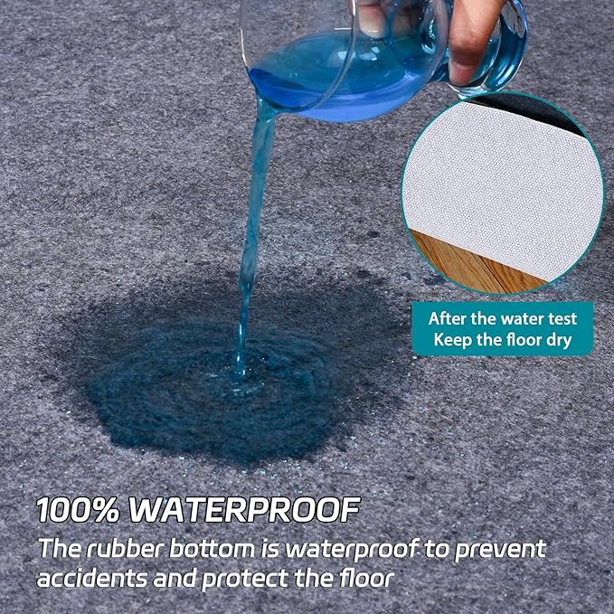 Waterproof Rug Pad Round 1/4Thick Waterproof Non-Slip Rug Pad， Pad for Hardwood Floors， Rug Pads for All Floors and Finishes, Keeps Carpets in Place Soft and Safe（7TF）