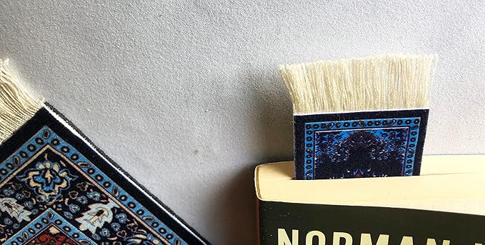 3-Piece Carpet-Style Desk Set – Navy Mouse Pad, Mini Rug Coaster & Bookmark, Colorful Elegant Office Accessories, Novelty Gift