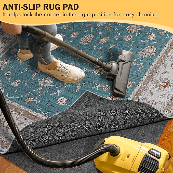 Waterproof Rug Pad, Thick 5x8 ft Under Area Rug Carpet Pad, Non Slip Felt Rug Pads for Hardwood Floors, Keep Carpets in Place Soft and Prevent Rug from Wrinkling or Buckling