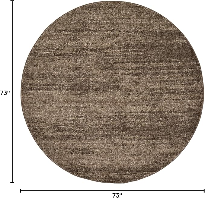Unique Loom Del Mar Collection Area Rug - Lucille (6' 1" Round, Brown/ Ivory)