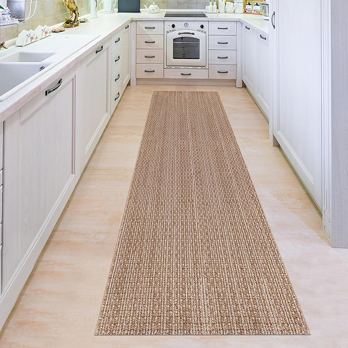 Hallway Runner Rug Braided Rugs 3'x10' Brown Long Cotton Washable Rug Runner for Kitchen/Doorway/Bedroom/Bathroom/Living Room/Laundry/Indoor Outdoor Farmhouse Rugs