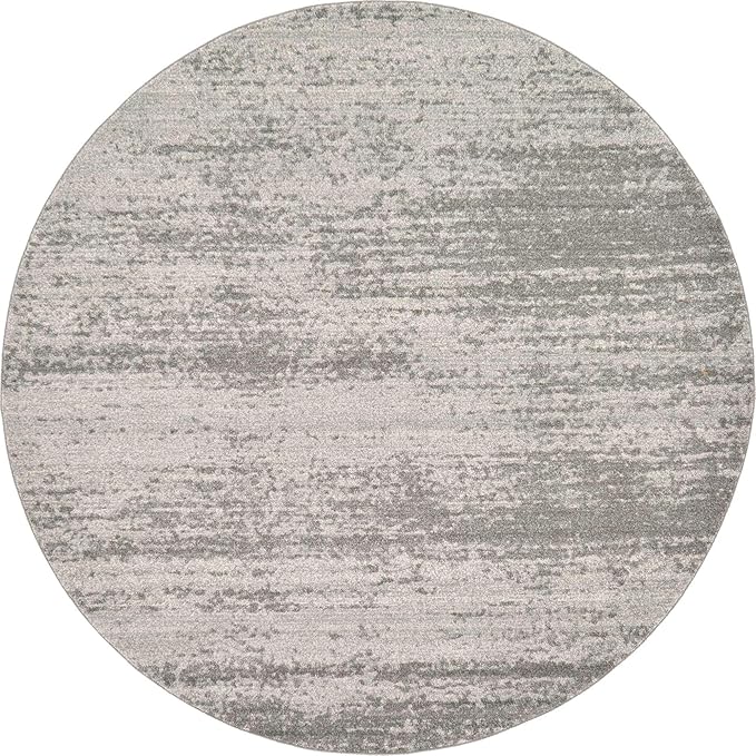 Unique Loom Del Mar Collection Area Rug - Lucille (7' 10" Round, Gray/ Ivory)