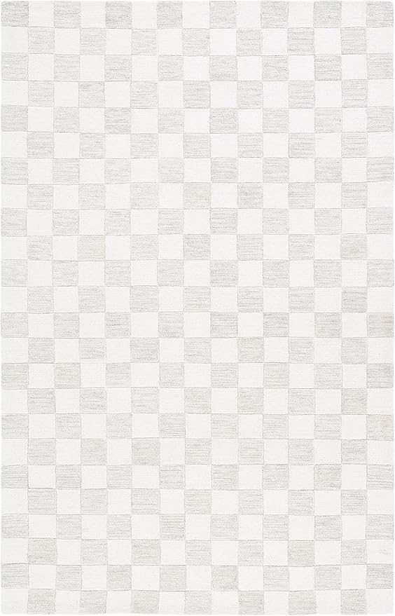 Martha Stewart x SAFAVIEH Area Rug Collection - 4' x 6', Beige & Ivory, Handmade Wool, Checkered Pattern, Ideal for Living Room, Foyer, Bedroom, Accent Space (MSR4760B)