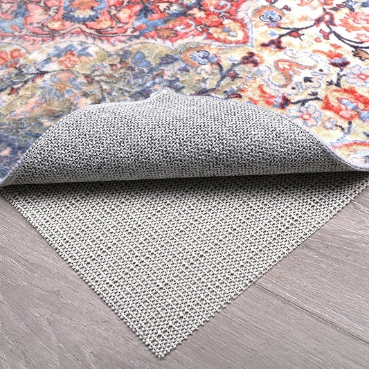 Non Slip Rug Pads for Hardwood Floors, 3x5 Rug Pad Gripper for Area Rugs, Under Carpet Anti Skid Mat, Beige, Keep Your Rugs Safe and in Place