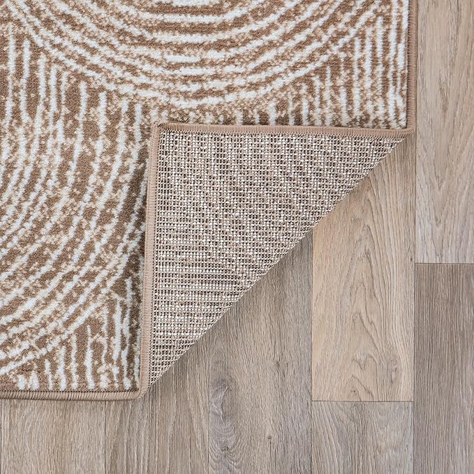 Contemporary Bohemian Arch Design High Traffic Area Rug 5' x 7' Brown
