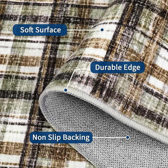 Large Area Rug 10x13 Rug for Living Room Modern Washable Rugs Non Slip Soft Low Pile Throw Rugs Stain Resistant Carpet for Bedroom Office Dining Room Nursery 10'x13'
