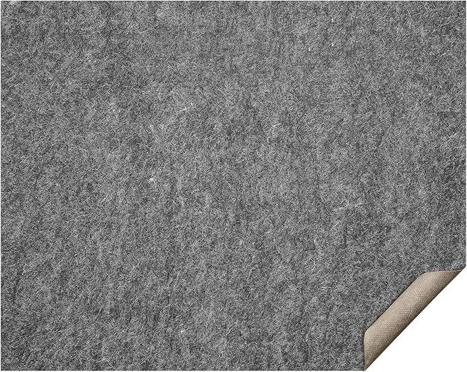 VEVOR 8' x 10' Non-Slip Rug Pad Gripper - 1/4" Thick Polyester Felt & Latex Backing Padding Cushion for Area Carpet Runner Hardwood Floors Living Room - Grey