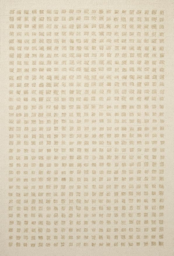 Loloi Chris Loves Julia Polly 3'-6" x 5'-6" Accent Rug in Ivory/Natural - Large Neutral Area Rug, Unique Patterned Rug for Living Room, Bedroom, Dining Area, Home Office