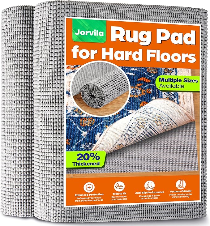 Non-Slip Rug Pad Gripper 2x8 Feet, Anti Skid Mat for Kitchen Hallway Runner Rug, Keep Rugs in Position and Safe, Thick Cushioned Carpet Pad for Hardwood Floors Protection