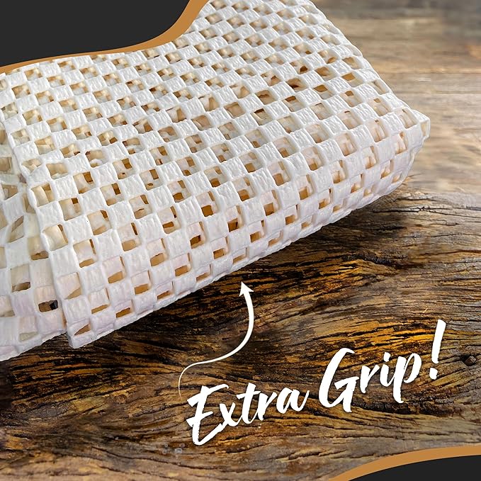 Nevlers 8'x10' White Anti Skid Rug Gripper for Hardwood Floors & Other Surfaces | PVC Foam Non Slip Rug Pads | Open Weave Rug Pad Non Slip Design | Customizable Anti Slip Rug Grips | Carpet Gripper