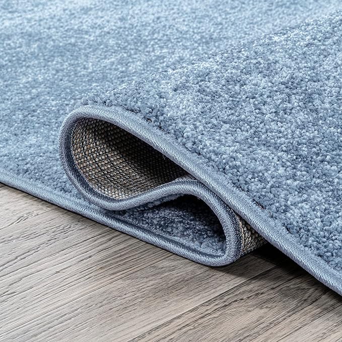JONATHAN Y Haze Solid Low-Pile Classic Blue 6' Round Indoor Area Rug, Coastal,Bohemian,Minimalist,Classic, Easy-Cleaning for Living Room,Bedroom,Kitchen,Pet Friendly,Non-Shedding (SEU100F-6R)