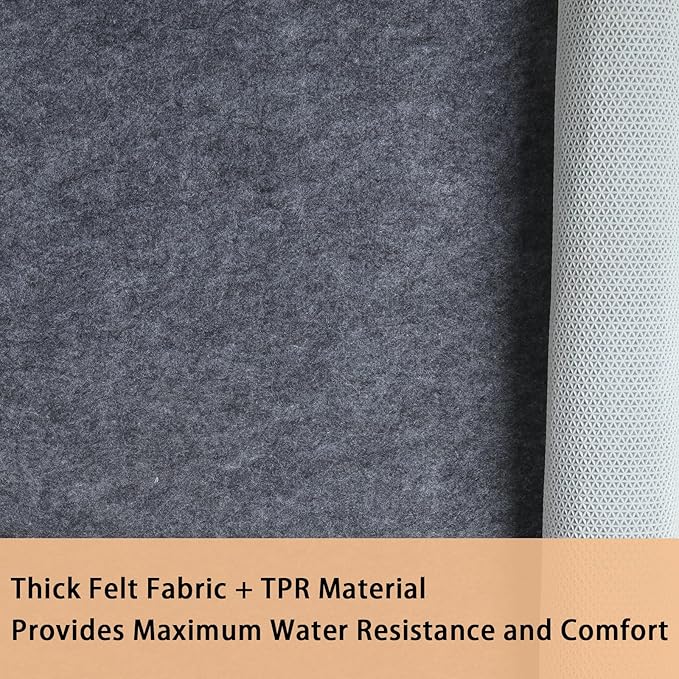 Waterproof Rug Pad, 3x5 Ft Extra Large Area Rug Non-Slip Carpet Pad, Non-Slip Felt Rug Pads for All Floors, Felt Pad for Under Area Rugs Hardwood Floors, Keeps Carpets in Place Soft and Safe