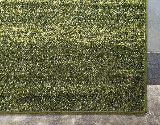 Unique Loom Del Mar Collection Area Rug - Lucille (6' 1" x 9' Rectangle, Green/ Hunter Green)