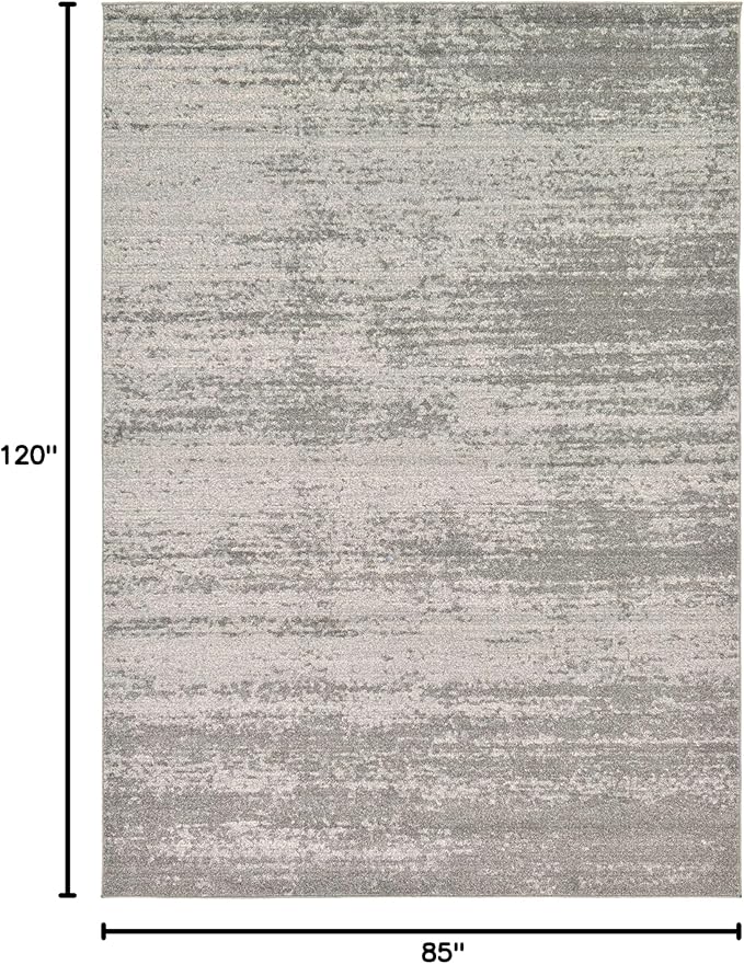 Unique Loom Del Mar Collection Area Rug - Lucille (7' 1" x 10' Rectangle, Gray/ Ivory)