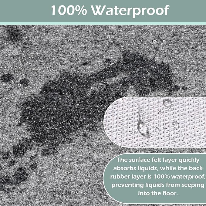 100% Waterproof Rug Pad, 3x5 Foot Non-Slip Rug Pad, 1/4 Inch Non-Slip Carpet,Suitable for Hardwood Floor Felt MATS and All Floors, Protecting The Floor and Keeping The Carpet Soft and Safe