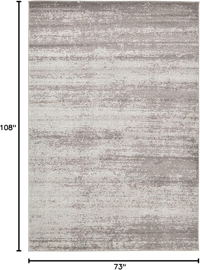 Unique Loom Del Mar Collection Area Rug - Lucille (6' 1" x 9' Rectangle, Gray/ Ivory)