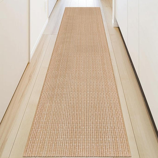 Hallway Runner Rug Braided Rugs 3'x10' Beige Long Cotton Washable Rug Runner for Kitchen/Doorway/Bedroom/Bathroom/Living Room/Laundry/Indoor Outdoor Farmhouse Rugs