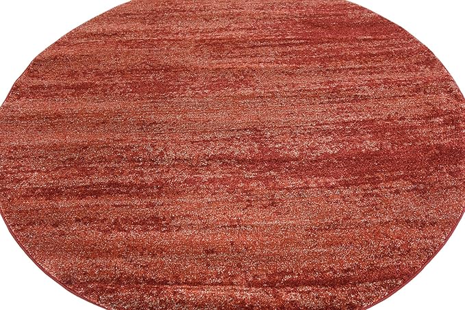 Unique Loom Del Mar Collection Area Rug - Lucille (6' 1" Round, Terracotta/ Red)