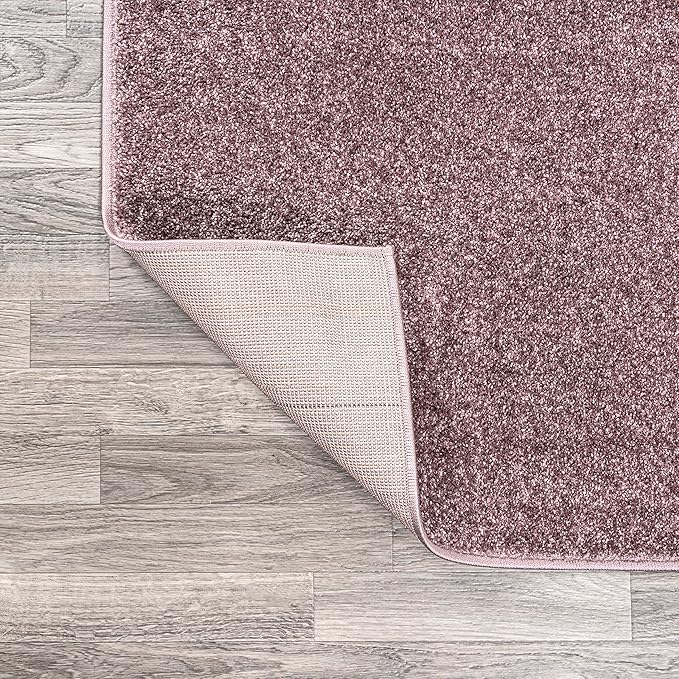Eyely UES100R-6 Supersoft Haze Solid Low-Pile Indoor Area Rug, Coastal, Bohemian, Minimalist, Classic, Casual for Bedroom,Kitchen,Living Room,Non Shedding,Easy-Washing, Purple, 6 X 9
