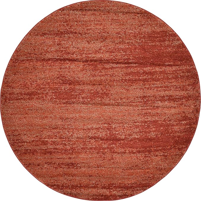 Unique Loom Del Mar Collection Area Rug - Lucille (6' 1" Round, Terracotta/ Red)