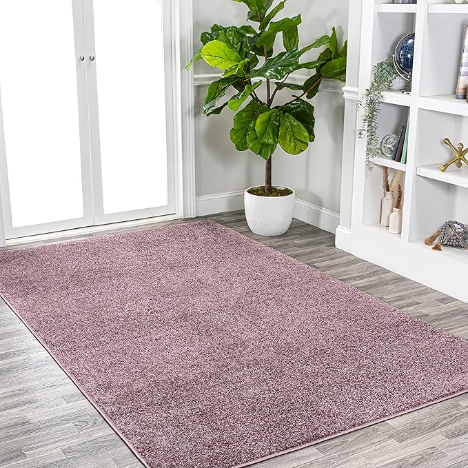 Eyely UES100R-6 Supersoft Haze Solid Low-Pile Indoor Area Rug, Coastal, Bohemian, Minimalist, Classic, Casual for Bedroom,Kitchen,Living Room,Non Shedding,Easy-Washing, Purple, 6 X 9