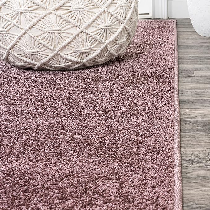 Eyely UES100R-6 Supersoft Haze Solid Low-Pile Indoor Area Rug, Coastal, Bohemian, Minimalist, Classic, Casual for Bedroom,Kitchen,Living Room,Non Shedding,Easy-Washing, Purple, 6 X 9