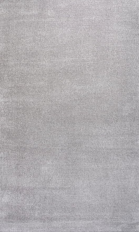 Eyely UES100K-15 Supersoft Haze Solid Low-Pile Indoor Area Rug, Coastal, Bohemian, Minimalist, Classic, Casual for Bedroom,Kitchen,Living Room,Non Shedding,Easy-Washing, Gray, 12 X 15