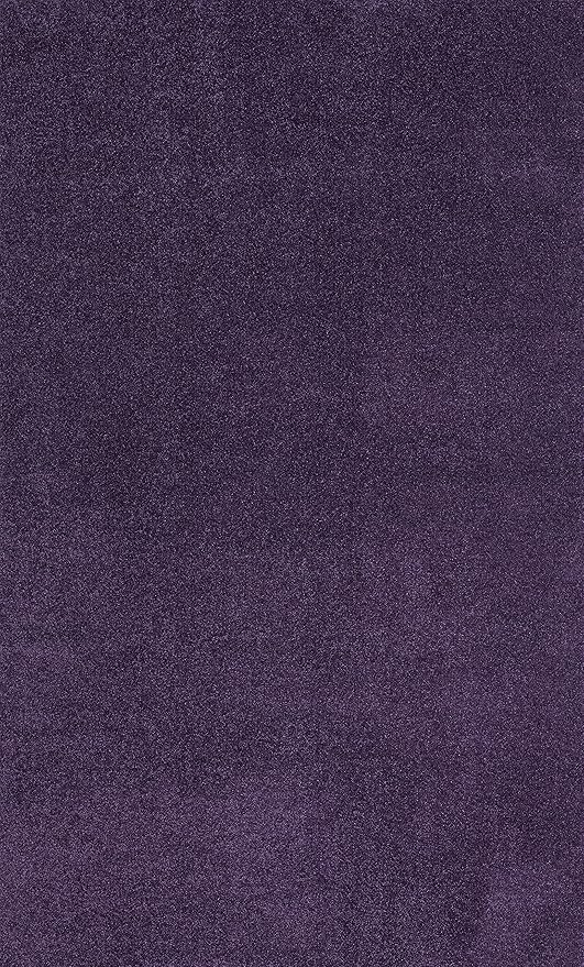Eyely UES100N-15 Supersoft Haze Solid Low-Pile Indoor Area Rug, Coastal, Bohemian, Minimalist, Classic, Casual for Bedroom,Kitchen,Living Room,Non Shedding,Easy-Washing, Purple, 12 X 15