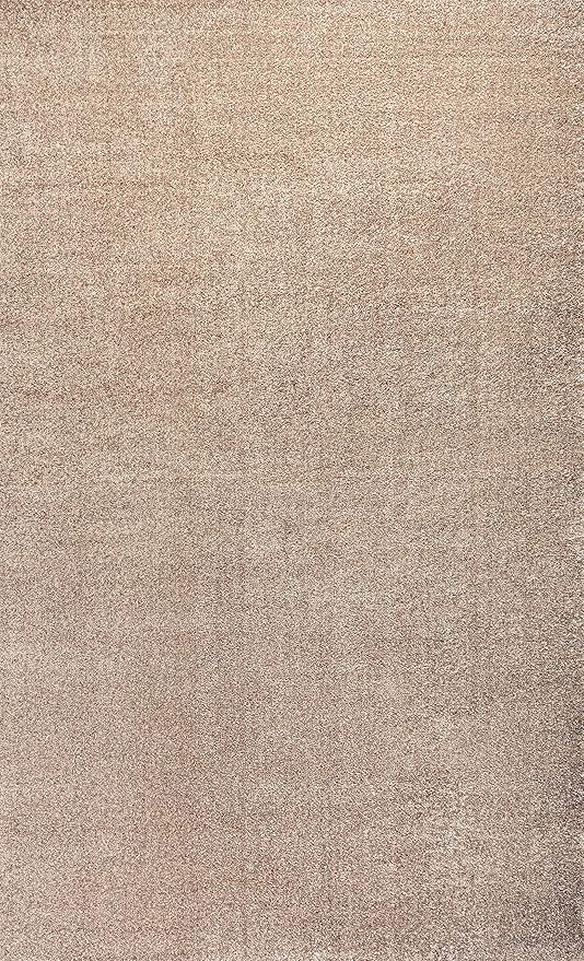 Eyely UES100G-14 Supersoft Haze Solid Low-Pile Indoor Area Rug, Coastal, Bohemian, Minimalist, Classic, Casual for Bedroom,Kitchen,Living Room,Non Shedding,Easy-Washing, Beige, 10 X 14