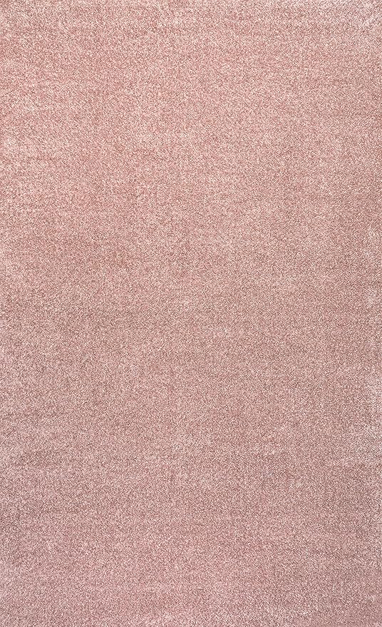 Eyely UES100P-6 Supersoft Haze Solid Low-Pile Indoor Area Rug, Coastal, Bohemian, Minimalist, Classic, Casual for Bedroom,Kitchen,Living Room,Non Shedding,Easy-Washing, Pink, 6 X 9