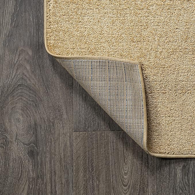 Eyely UES100B-212 Supersoft Haze Solid Low-Pile Indoor Runner Rug, Coastal, Bohemian, Minimalist, Classic, Casual for Bedroom,Kitchen,Living Room,Non Shedding,Easy-Washing, Yellow, 2 X 12