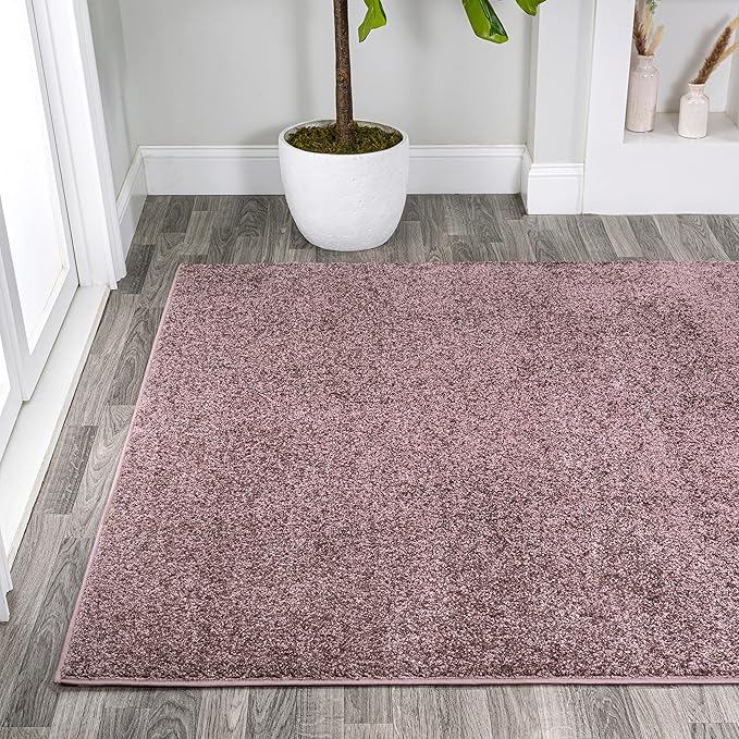 Eyely UES100R-6 Supersoft Haze Solid Low-Pile Indoor Area Rug, Coastal, Bohemian, Minimalist, Classic, Casual for Bedroom,Kitchen,Living Room,Non Shedding,Easy-Washing, Purple, 6 X 9