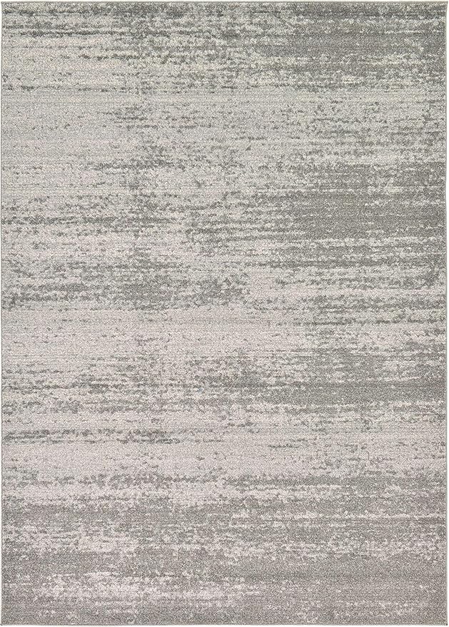 Unique Loom Del Mar Collection Area Rug - Lucille (7' 1" x 10' Rectangle, Gray/ Ivory)
