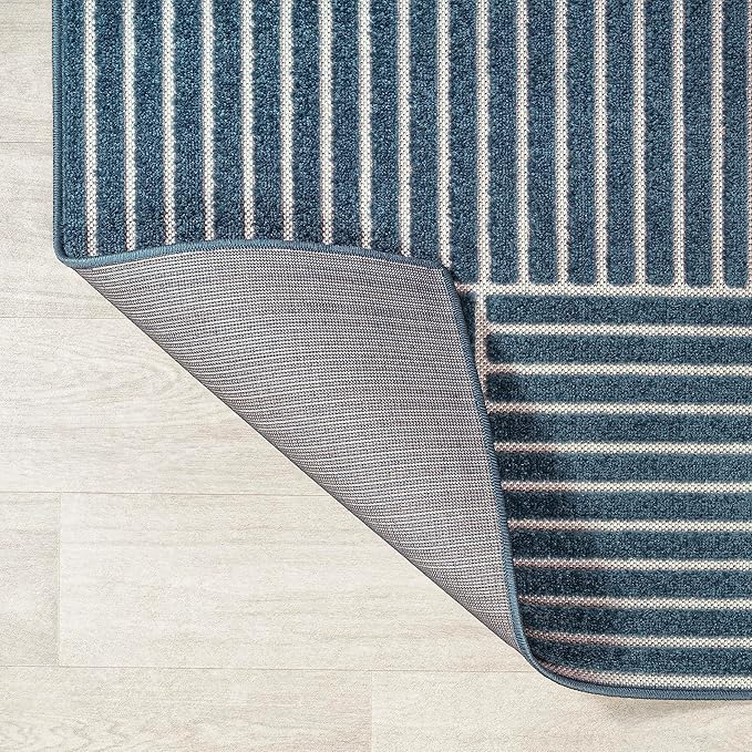 JONATHAN Y Nordby High-Low Arch Striped Navy/Cream Indoor/Outdoor Area Rug, 3x5, Contemporary, Bohemian, Transitional for Bedroom,Kitchen,Living Room,Non Shedding,Easy-Washing (SCN104A-3)
