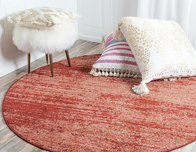 Unique Loom Del Mar Collection Area Rug - Lucille (6' 1" Round, Terracotta/ Red)