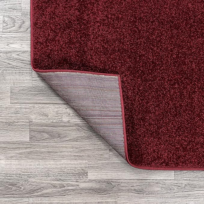 Eyely UES100Q-6 Supersoft Haze Solid Low-Pile Indoor Area Rug, Coastal, Bohemian, Minimalist, Classic, Casual for Bedroom,Kitchen,Living Room,Non Shedding,Easy-Washing, Red, 6 X 9