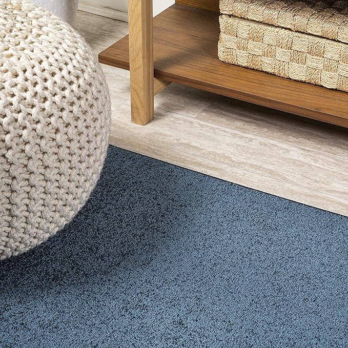JONATHAN Y Haze Solid Low-Pile Navy 3x5 Oval Indoor Area Rug, Coastal,Bohemian,Minimalist,Classic, Easy-Cleaning for Living Room,Bedroom,Kitchen,Pet Friendly,Non-Shedding (SEU100C-3OV)