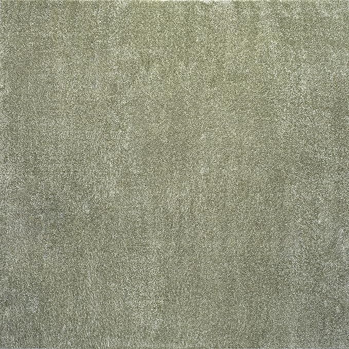 Eyely UES100O-6SQ Supersoft Haze Solid Low-Pile Indoor Area Rug, Coastal, Bohemian, Minimalist, Classic, Casual for Bedroom,Kitchen,Living Room,Non Shedding,Easy-Washing, Green, 6' Square