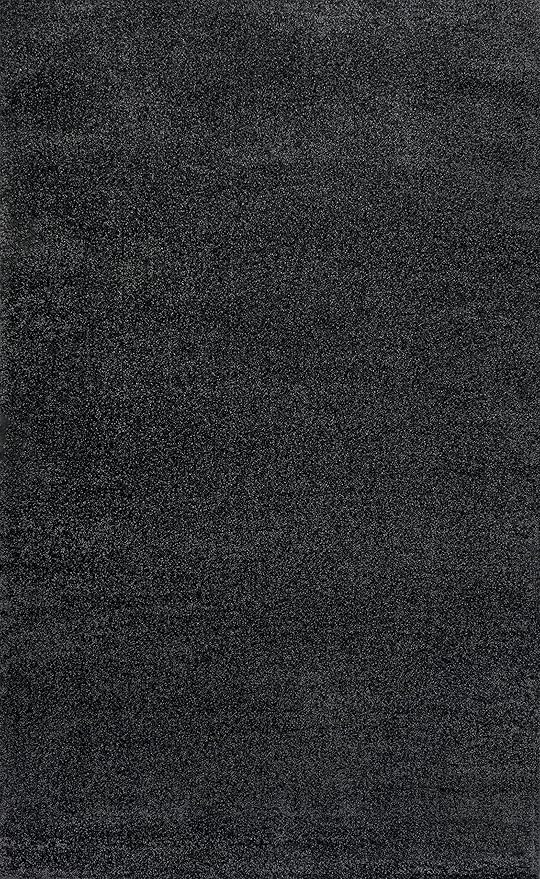Eyely UES100I-15 Supersoft Haze Solid Low-Pile Indoor Area Rug, Coastal, Bohemian, Minimalist, Classic, Casual for Bedroom,Kitchen,Living Room,Non Shedding,Easy-Washing, Black, 12 X 15