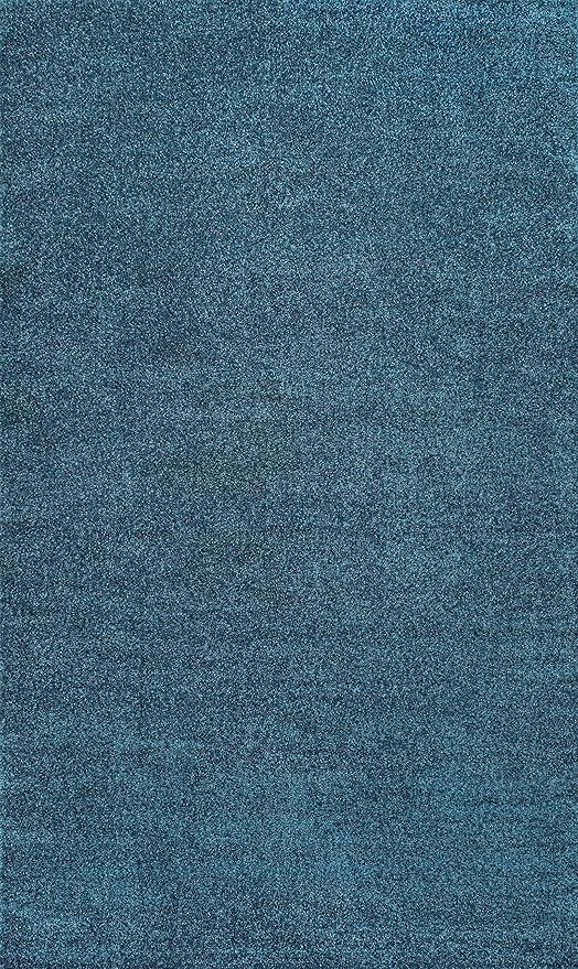 Eyely UES100H-6 Supersoft Haze Solid Low-Pile Indoor Area Rug, Coastal, Bohemian, Minimalist, Classic, Casual for Bedroom,Kitchen,Living Room,Non Shedding,Easy-Washing, Blue, 6 X 9